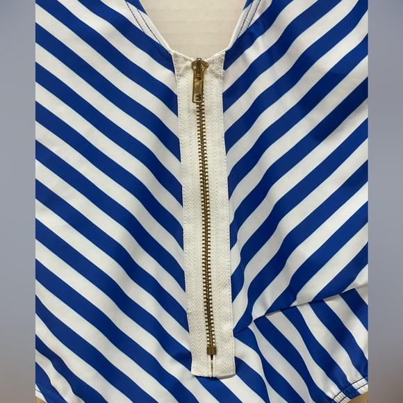 Shirl Clark one piece nautical bombshell half zip cheeky size large new - Picture 4 of 10